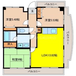 若葉町駅 徒歩13分 6階の物件間取画像